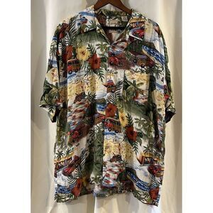 Vintage Island Collection‎ Paradise Road Hawaiian Button-Up Shirt Size XL